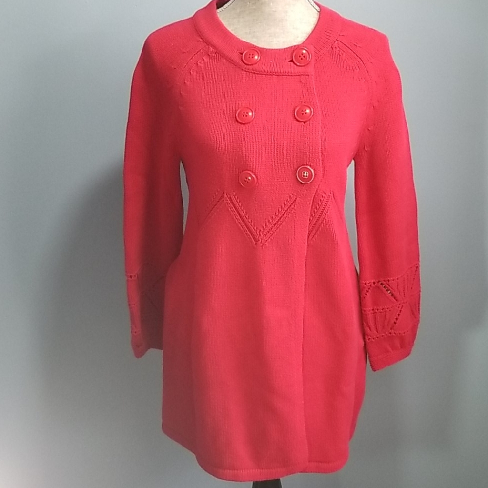 Style & Co Red Button Cardigan Sweater Size Small NWT